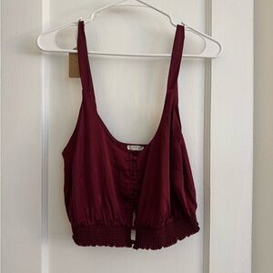 Free People Burgundy Crop Top